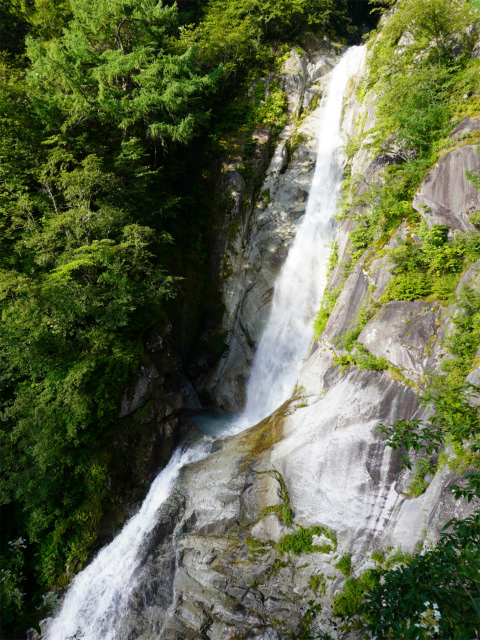 鳳凰三山（青木鉱泉～ドンドコ沢コース）登山口コースガイド 南精進ヶ滝展望台【登山口ナビ】