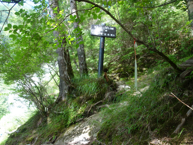 鳳凰三山（青木鉱泉～ドンドコ沢コース）登山口コースガイド 白糸ノ滝分岐【登山口ナビ】