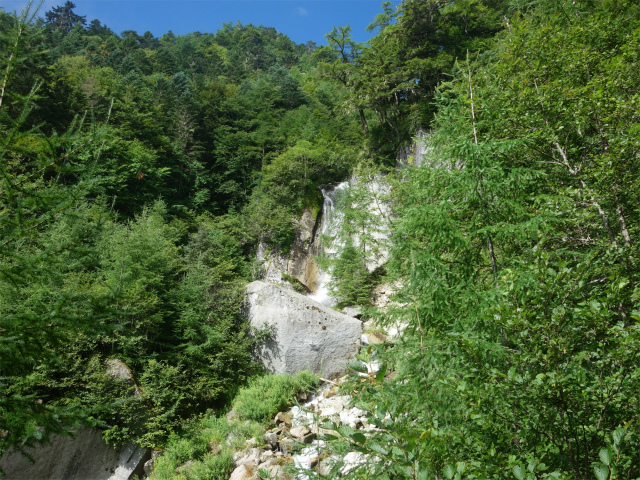 鳳凰三山（青木鉱泉～ドンドコ沢コース）登山口コースガイド 白糸ノ滝展望台【登山口ナビ】