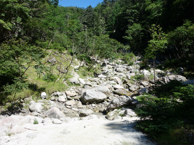 鳳凰三山（青木鉱泉～ドンドコ沢コース）登山口コースガイド 沢沿いの道【登山口ナビ】