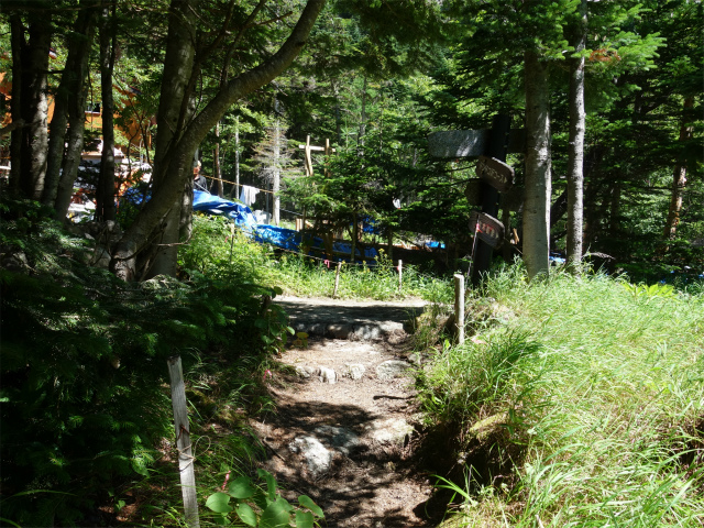 鳳凰三山（青木鉱泉～ドンドコ沢コース）登山口コースガイド 燕頭山コース分岐【登山口ナビ】