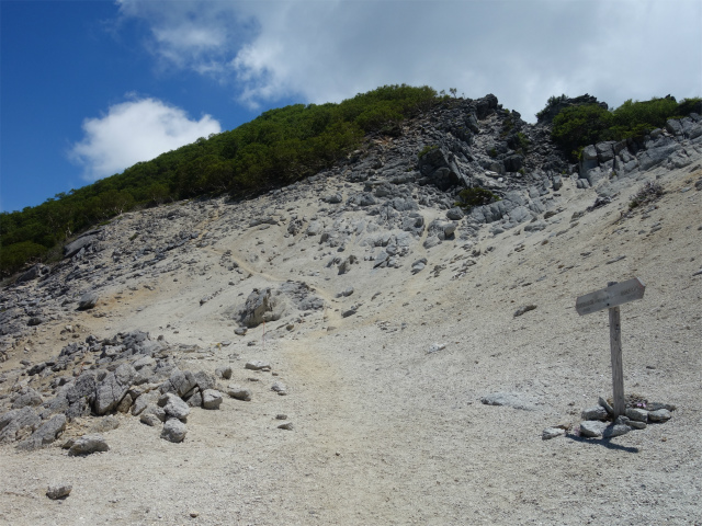 鳳凰三山（青木鉱泉～ドンドコ沢コース）登山口コースガイド 鳳凰小屋近道分岐【登山口ナビ】