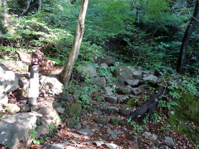 表妙義・中間道（石門めぐり～妙義神社） 登山口コースガイド 下山路分岐【登山口ナビ】