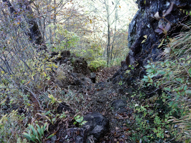 表妙義・金洞山（中ノ岳～鷹戻し～相馬岳） 登山口コースガイド 鷹戻しの頭直下【登山口ナビ】