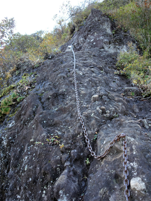 表妙義・金洞山（中ノ岳～鷹戻し～相馬岳） 登山口コースガイド 鷹戻しの鎖場上部【登山口ナビ】