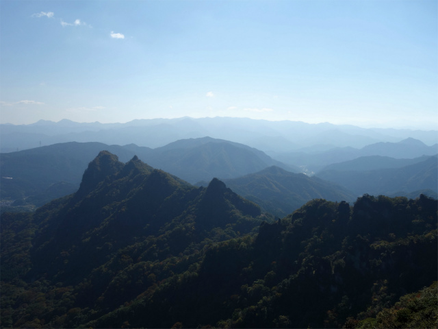 表妙義・金洞山（中ノ岳～鷹戻し～相馬岳） 登山口コースガイド 茨尾根パノラマ台からの奥秩父の眺望【登山口ナビ】