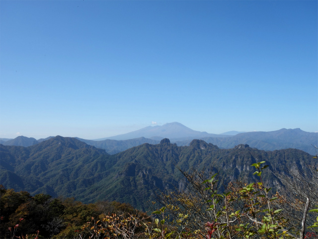 表妙義・金洞山（中ノ岳～鷹戻し～相馬岳） 登山口コースガイド 相馬岳山頂からの浅間山【登山口ナビ】