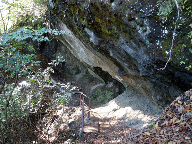 表妙義・金洞山（中ノ岳～鷹戻し～相馬岳） 登山口コースガイド 中間道岩庇下【登山口ナビ】