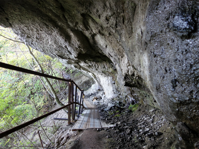 表妙義・金洞山（中ノ岳～鷹戻し～相馬岳） 登山口コースガイド 中間道岩庇下【登山口ナビ】