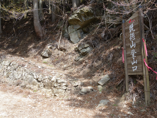 乾徳山（銀晶水・徳和コース）登山口コースガイド 登山道分岐【登山口ナビ】