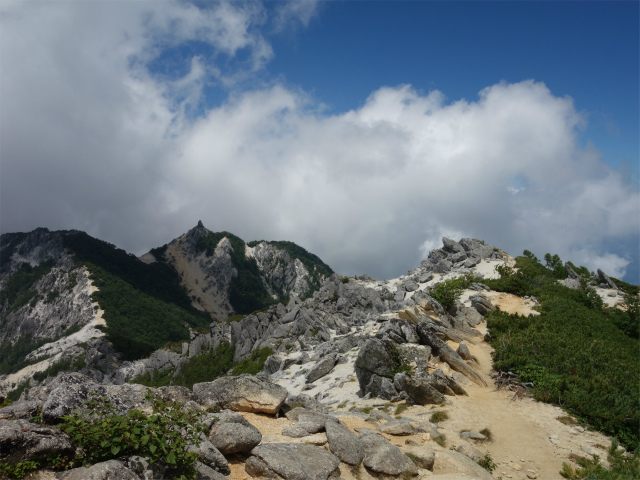 鳳凰三山（夜叉神峠～砂払岳）登山口コースガイド 地蔵岳オベリスクと赤抜沢ノ頭【登山口ナビ】