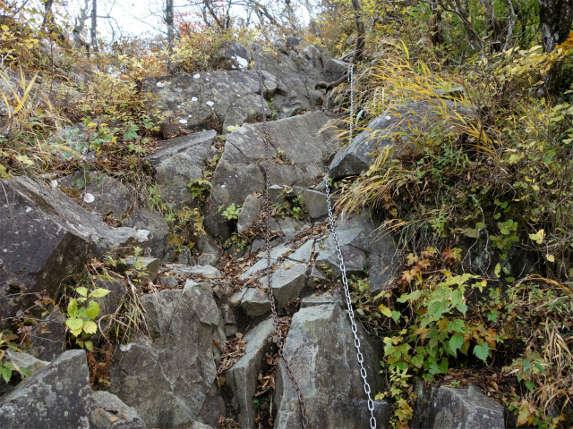 檜洞丸（日陰沢～犬越路コース） 登山口コースガイド 大笄の鎖場 【登山口ナビ】