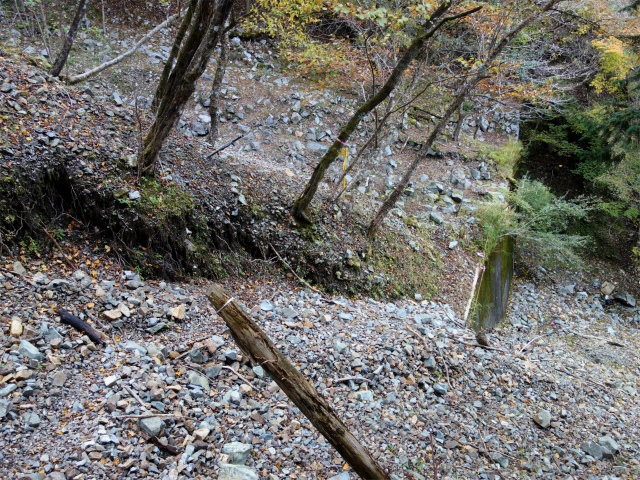 大室山（日陰沢橋～犬越路コース） 登山口コースガイド 沢の二俣渡渉【登山口ナビ】