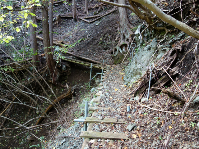 大室山（日陰沢橋～犬越路コース） 登山口コースガイド 高巻き【登山口ナビ】