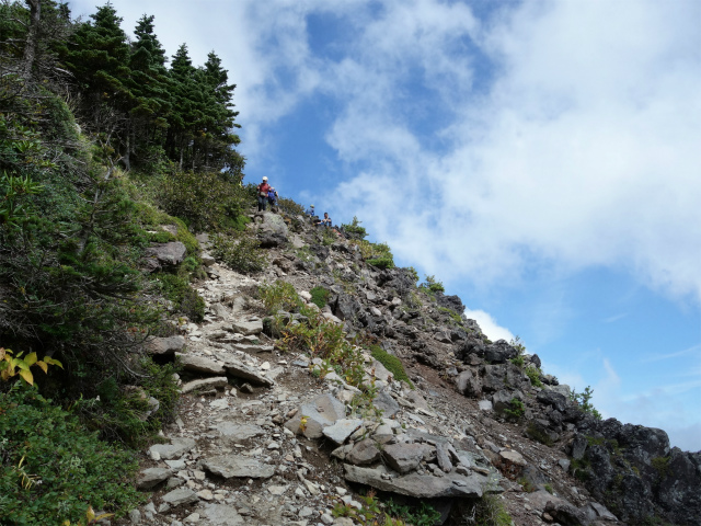 黒斑山（表コース・中コース） 登山口コースガイド 山頂直下の崖側【登山口ナビ】