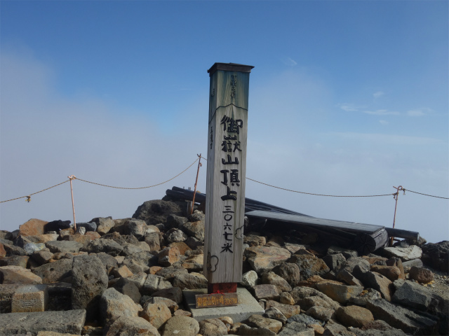 御嶽山・剣ヶ峰（黒沢口登山道） 登山口コースガイド 山頂標【登山口ナビ】