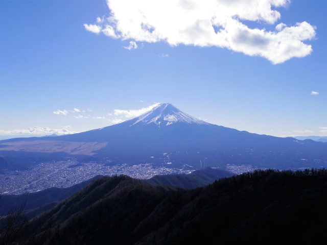 三ツ峠山（北口登山道）登山口コースガイド 開運山山頂からの富士山の眺望【登山口コースガイド】