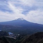 王岳（西湖根場～鍵掛峠周回）登山口コースガイド 稜線の露岩展望台からの西湖・富士山【登山口ナビ】