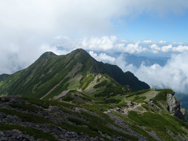 仙丈ヶ岳（北沢峠～小仙丈尾根）登山口コースガイド 山頂直下の下り【登山口ナビ】