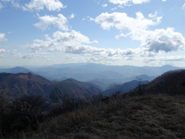 大蔵高丸（湯ノ沢峠コース） 登山口コースガイド 大蔵高丸山頂からの道志山塊と丹沢山地【登山口ナビ】