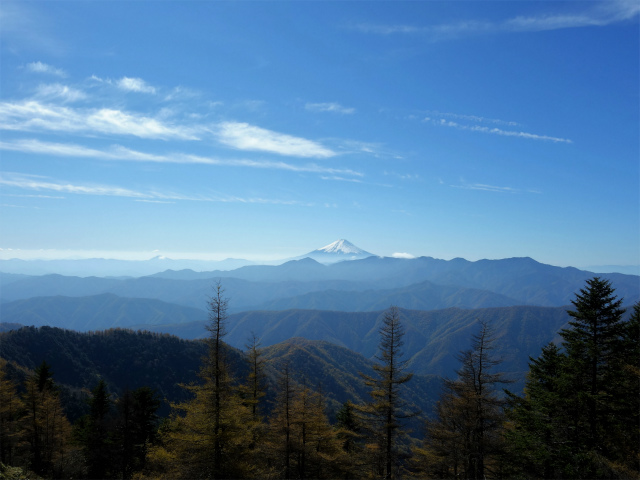 雲取山（七ツ石山・鴨沢ルート）登山口コースガイド 山梨山頂からの富士山の眺望【登山口ナビ】