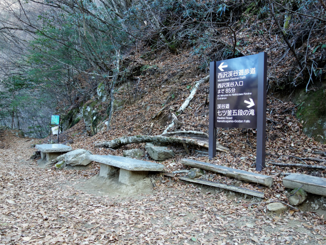 西沢渓谷（渓谷歩道～旧森林軌道周回）登山口コースガイド 渓谷歩道終点【登山口ナビ】