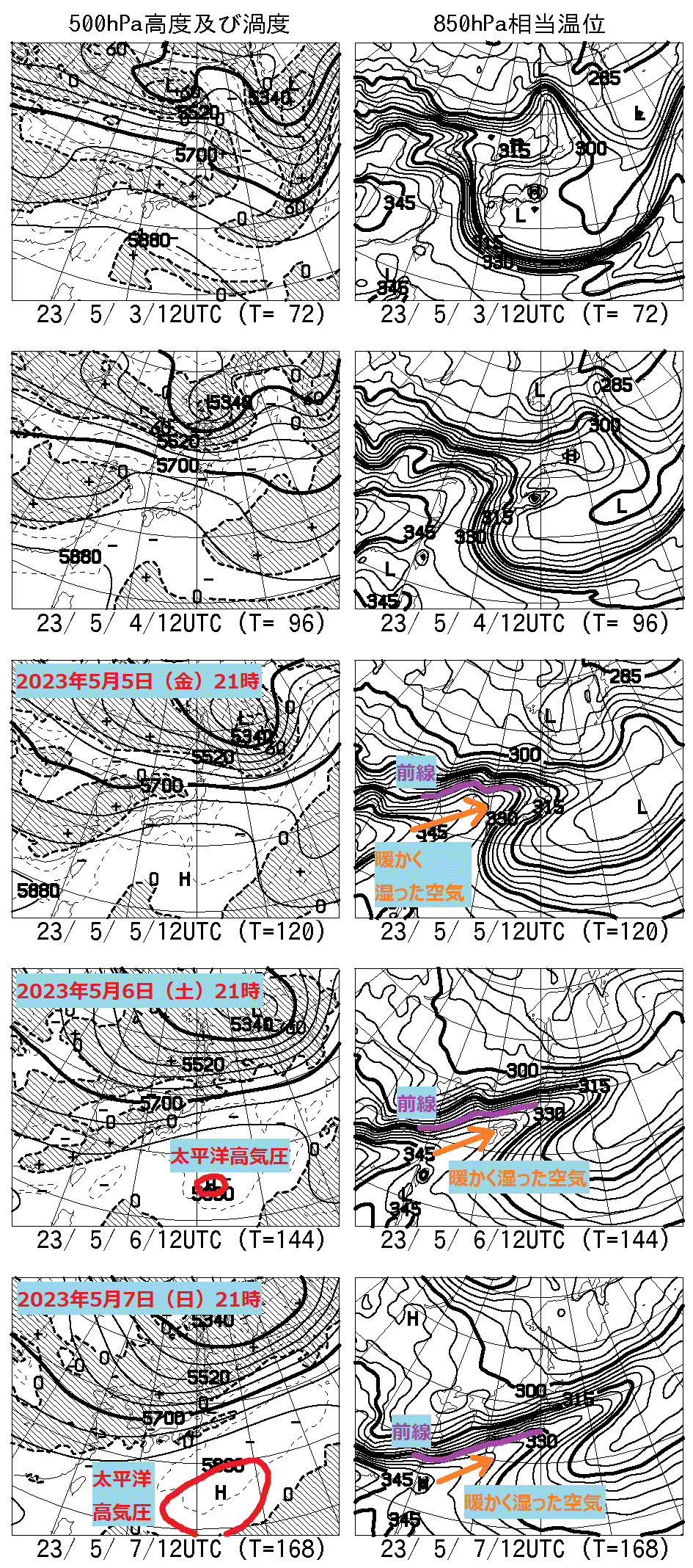 お天気コラム 2023年GW週間予報天気図 【登山口ナビ】