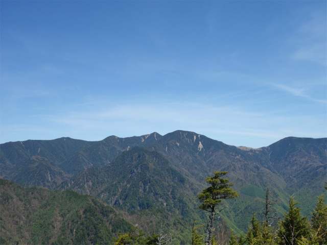 黒金山（西沢渓谷～牛首のタル） 登山口コースガイド 2021mピークからの甲武信ヶ岳の眺望【登山口ナビ】