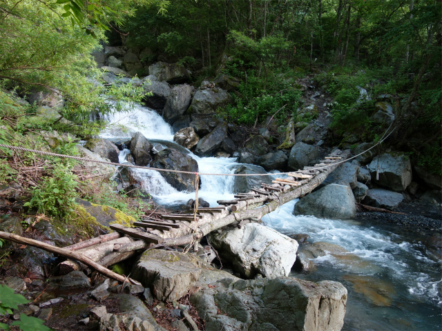 農鳥岳（奈良田～大門沢～西農鳥岳）登山口コースガイド 木橋【登山口ナビ】