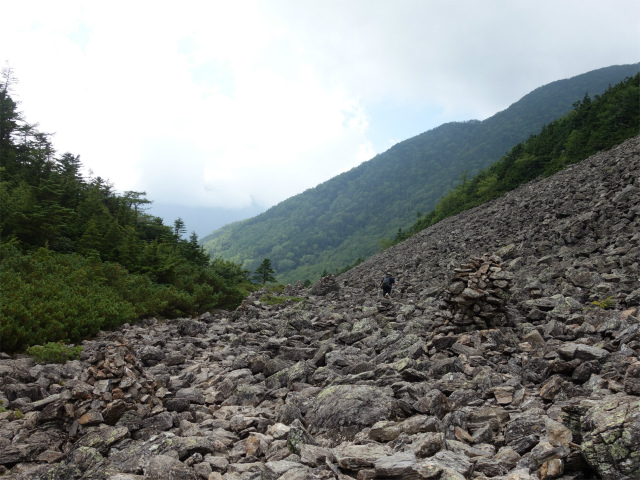 アサヨ峰（北沢峠～栗沢山）登山口コースガイド ゴーロの下り【登山口ナビ】