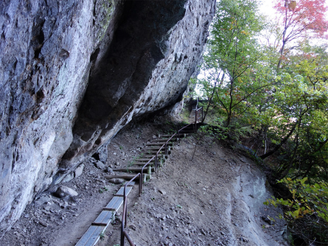 表妙義・中間道（石門めぐり～妙義神社） 登山口コースガイド 大岩壁の基部【登山口ナビ】