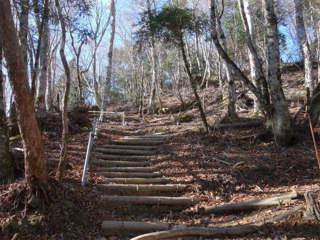 七面山（表参道）登山口コースガイド 仮設階段【登山口ナビ】