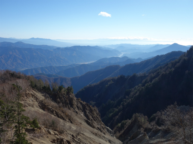 七面山（表参道）登山口コースガイド　大崩れ上部からの駿河湾の展望【登山口ナビ】