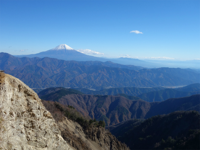 七面山（表参道）登山口コースガイド　大崩れ上部からの富士山の展望【登山口ナビ】