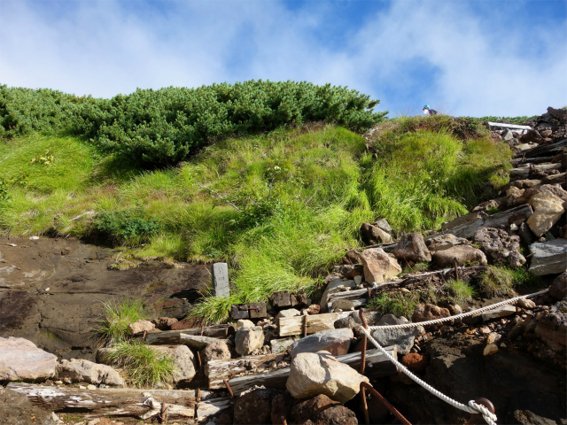 御嶽山・剣ヶ峰（田の原～王滝口登山道）登山口コースガイド 王滝頂上まで四百米標柱【登山口ナビ】