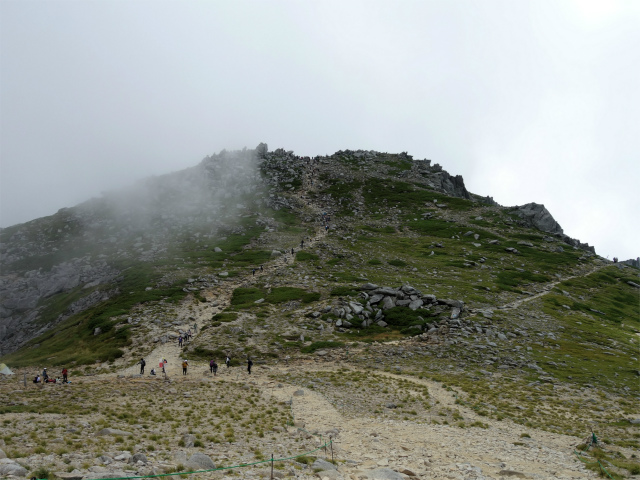 木曽駒ヶ岳(桂小場・西駒ルート)登山口コースガイド 鞍部からの中岳【登山口ナビ】