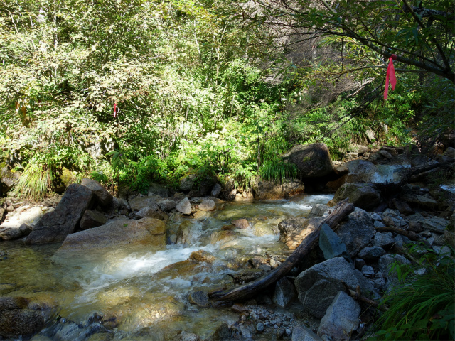 燕岳(中房登山口~東沢乗越)登山口コースガイド 渡渉【登山口ナビ】