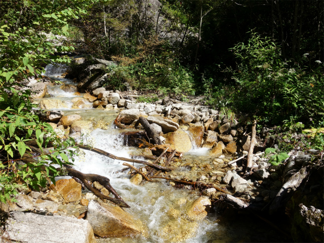 燕岳(中房登山口~東沢乗越)登山口コースガイド 渡渉【登山口ナビ】