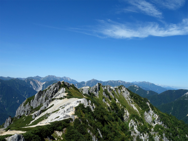 燕岳（中房登山口～合戦尾根）登山口コースガイド 山頂から後立山連峰の眺望【登山口ナビ】