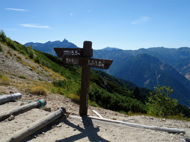 燕岳（中房登山口～合戦尾根）登山口コースガイド 稜線分岐【登山口ナビ】