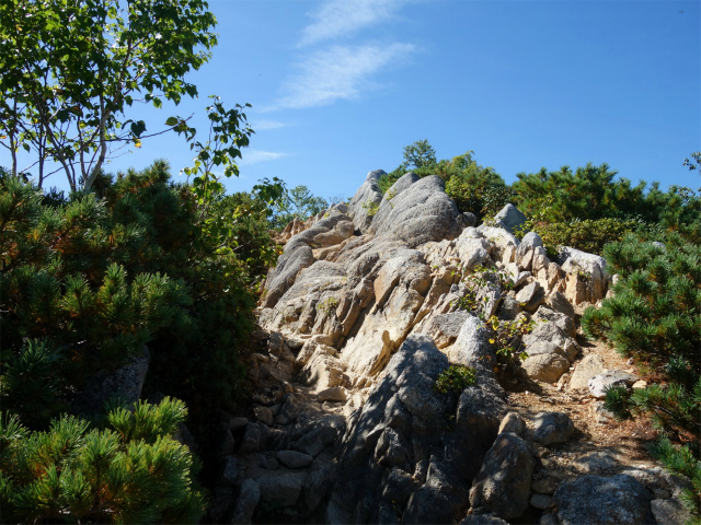 燕岳（中房登山口～合戦尾根）登山口コースガイド 展望の良い露岩【登山口ナビ】