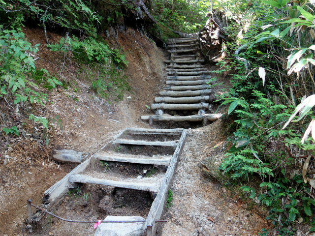燕岳（中房登山口～合戦尾根）登山口コースガイド 階段【登山口ナビ】