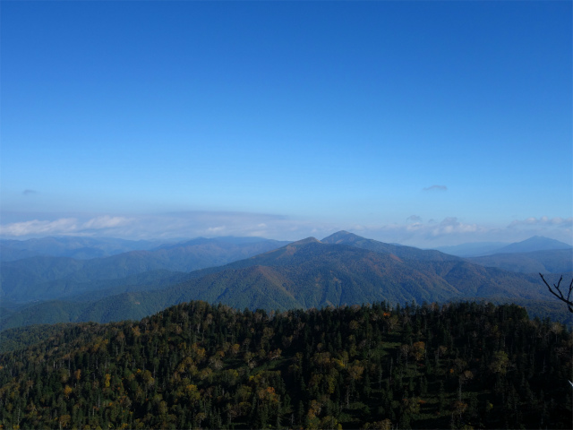 武尊山(武尊神社~剣ヶ峰山周回)登山口コースガイド 尾根の肩から巻機山の眺望【登山口ナビ】