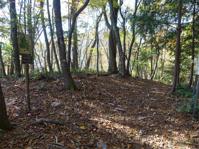 三頭山（風張尾根～鞘口峠）登山口コースガイド 里山の路標高1240mプレート【登山口ナビ】