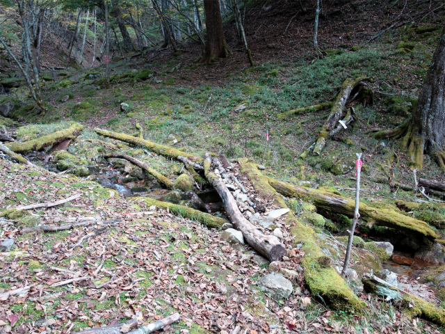 金峰山(御嶽古道/表参道)登山口コースガイド 神子ノ沢の木橋【登山口ナビ】