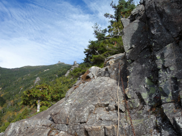 金峰山(御嶽古道/表参道)登山口コースガイド テラスからの五丈石【登山口ナビ】