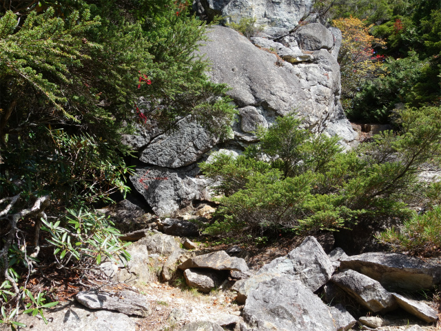金峰山(御嶽古道/表参道)登山口コースガイド ロープのトラバース【登山口ナビ】