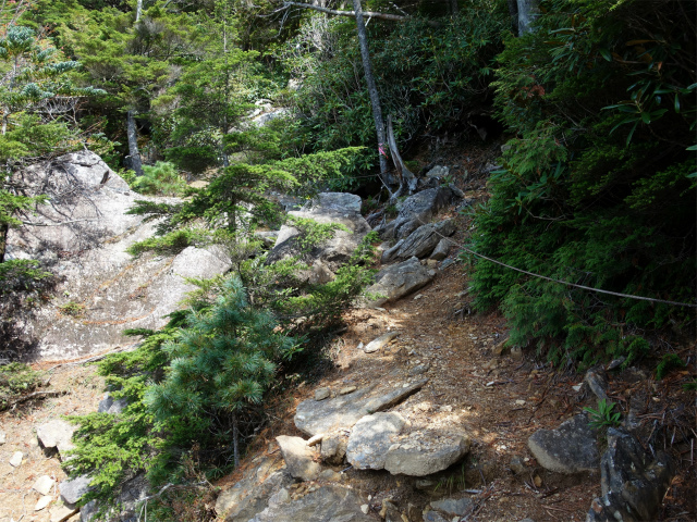 金峰山(御嶽古道/表参道)登山口コースガイド ロープのトラバース【登山口ナビ】