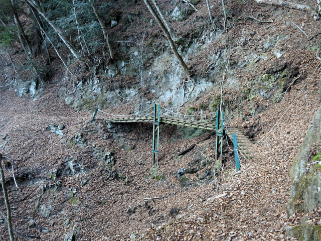 畦ヶ丸(大滝コース)登山口コースガイド トラバースの桟道【登山口ナビ】