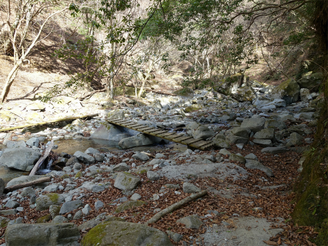 畦ヶ丸(大滝コース)登山口コースガイド 木橋【登山口ナビ】